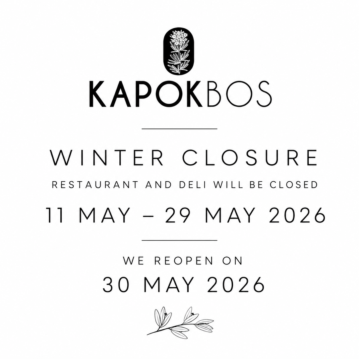 Winter Closure